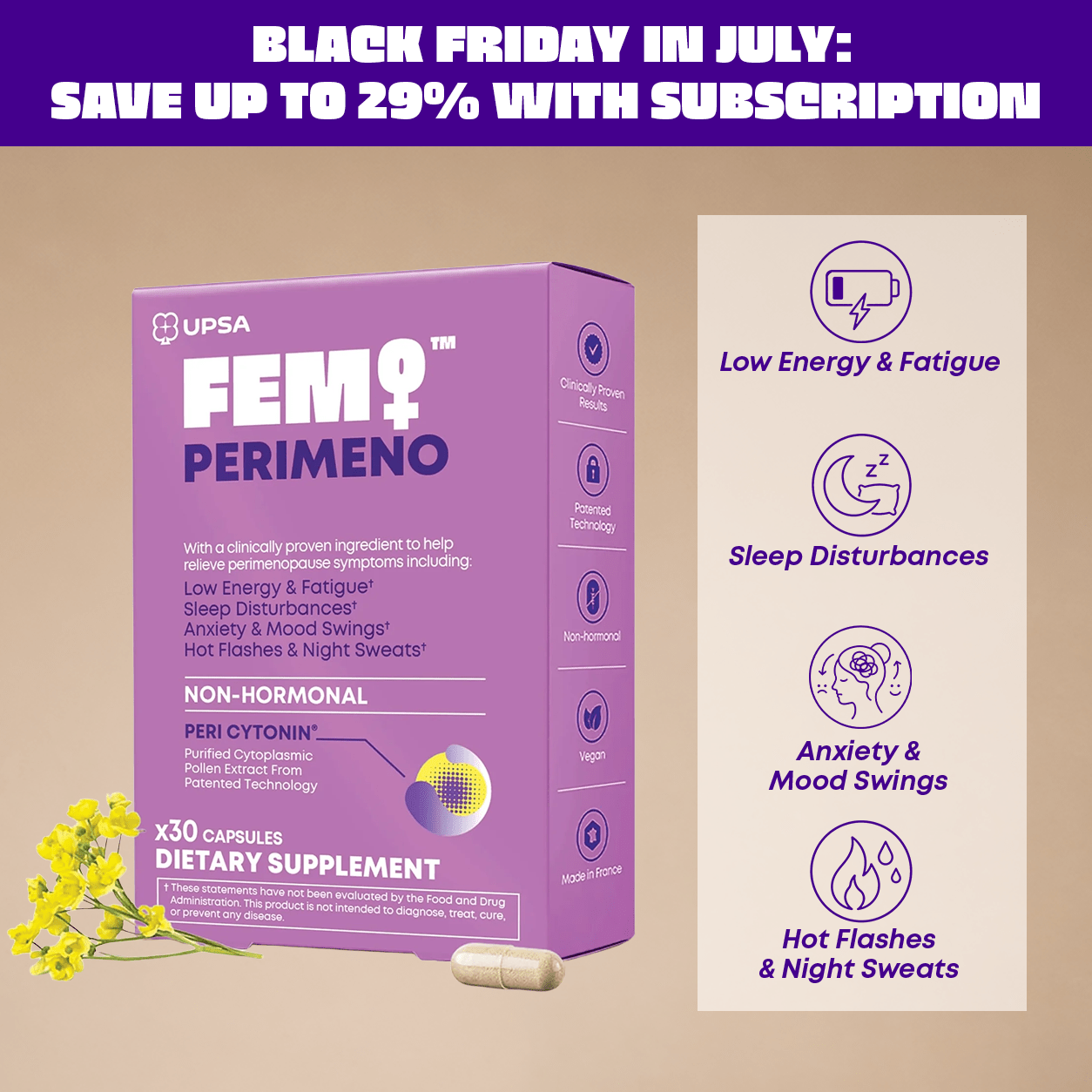 FEM Perimeno with PeriCytonin® for Perimenopause Relief - FEM by UPSA